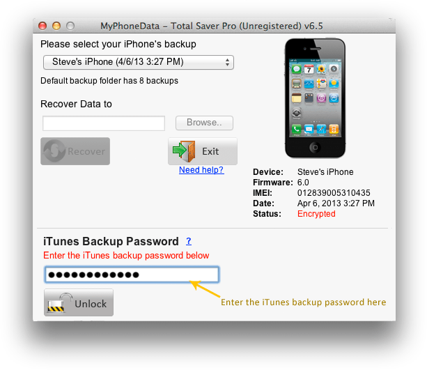 Encrypted iPhone Backup Extractor