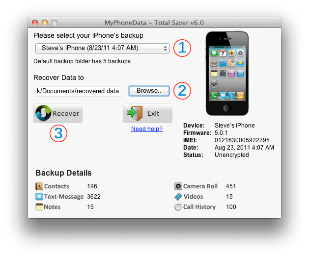 Backup Extractor for iPhone